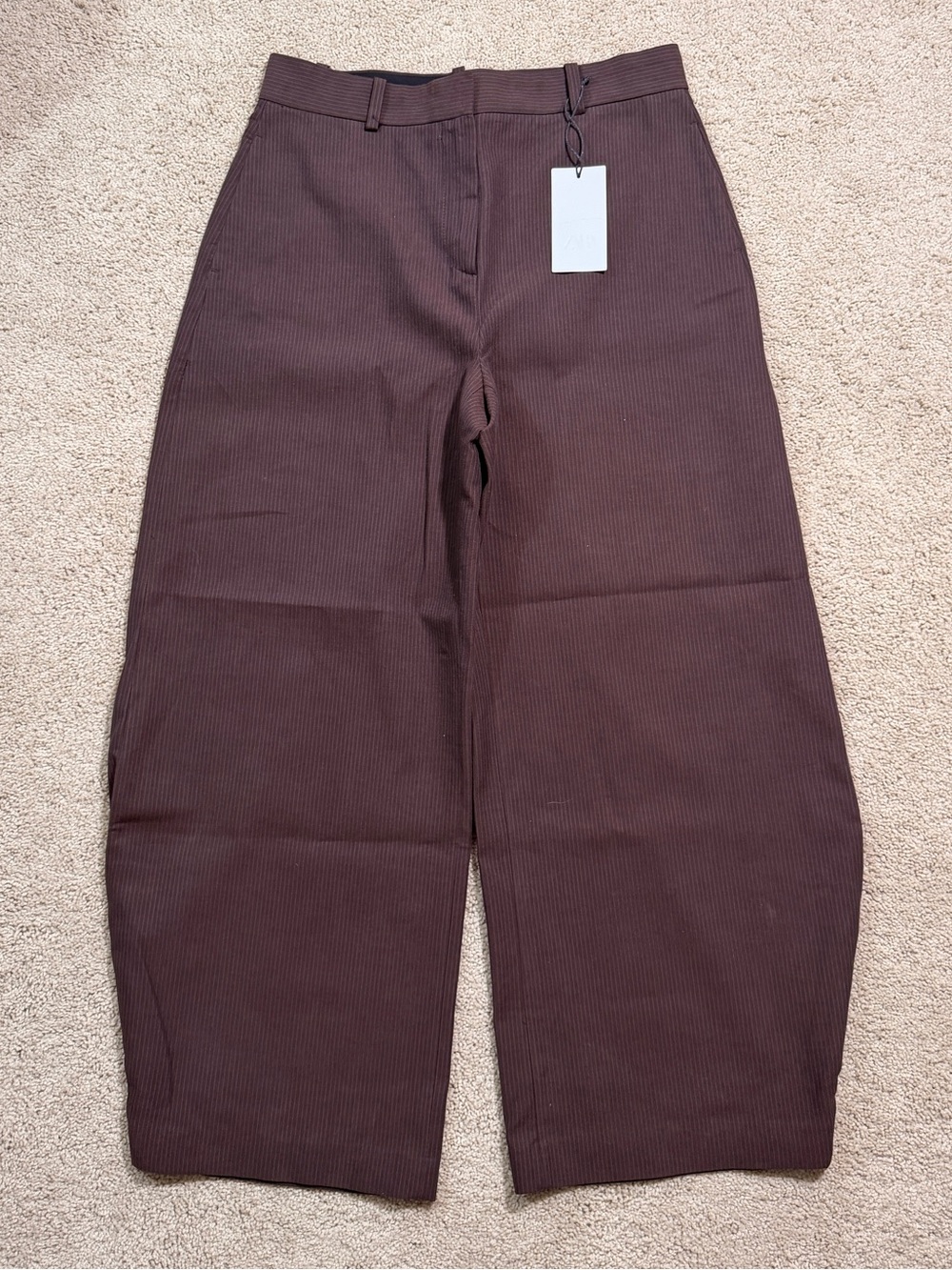 Wide Leg ZARA Brown/ Burgandy Pants 32W